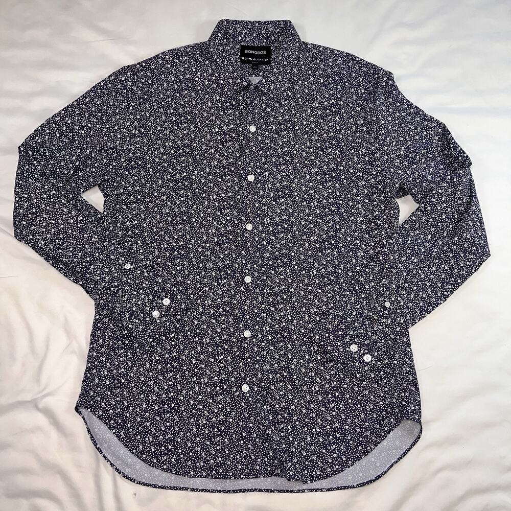 Bonobos Navy Floral Button-Down Shirt